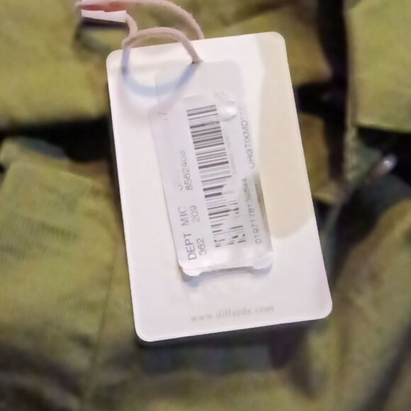 NWT GB Dillard's Olive Green Button-Up Shirt Corset Dress Sz XS Cotton - Picture 7 of 8